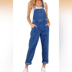 luvamia Women's Casual Stretch Adjustable Denim Bib Overalls Jeans